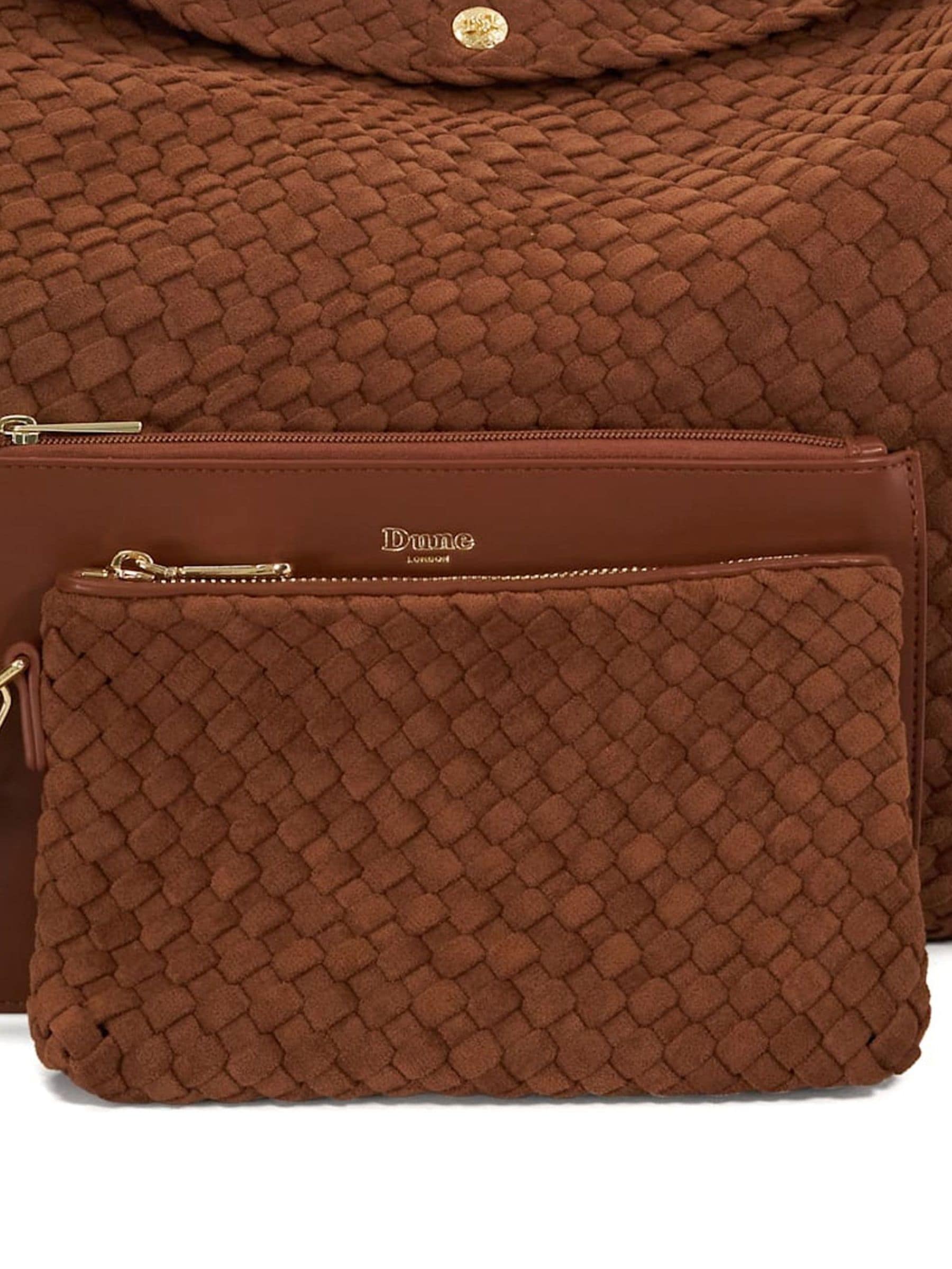 Bruin - Dune London Deliberate XL geweven slouch tas