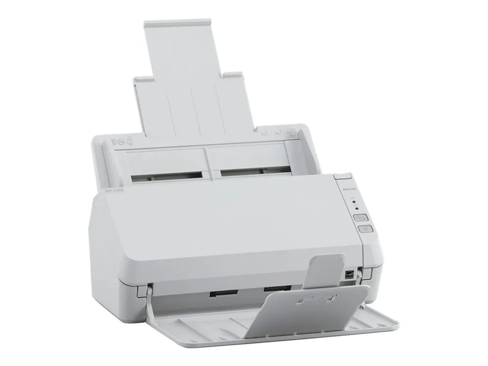Ricoh SP-1130N - Dokumentscanner - Dual CIS - Duplex - 216 x 355.6 mm - 600 dpi x 600 dpi - op til 30 ppm (mono) / op til 30 ppm (farve) - ADF (50 ark) - op til 4500 scanninger pr. dag - Gigabit LAN, USB 3.2 Gen 1x1
