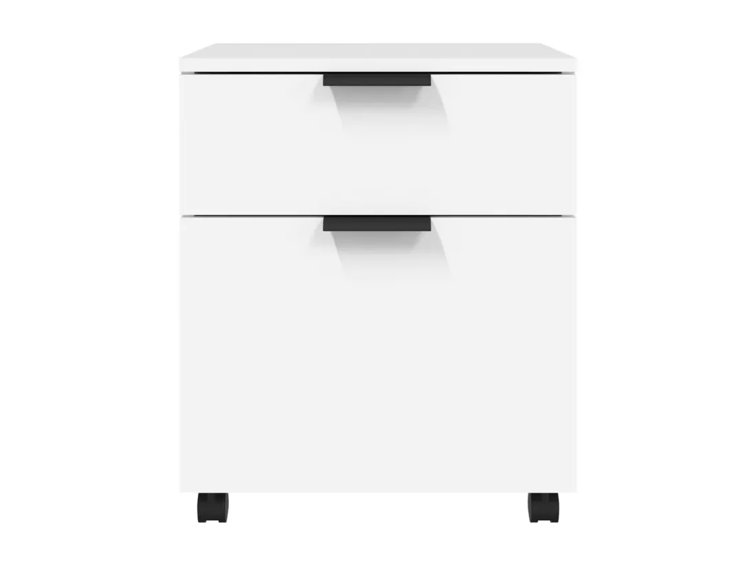 Classeur mobile avec roues Blanc 45x38x54 cm Bois d'ingénierie