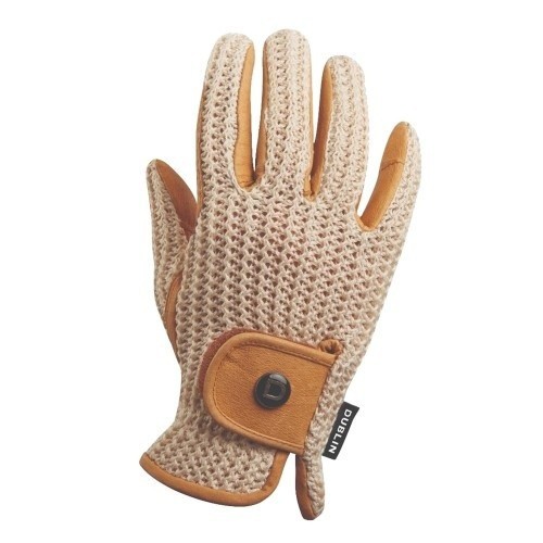 Luvas de crochê para montaria, para adultos, cor natural.