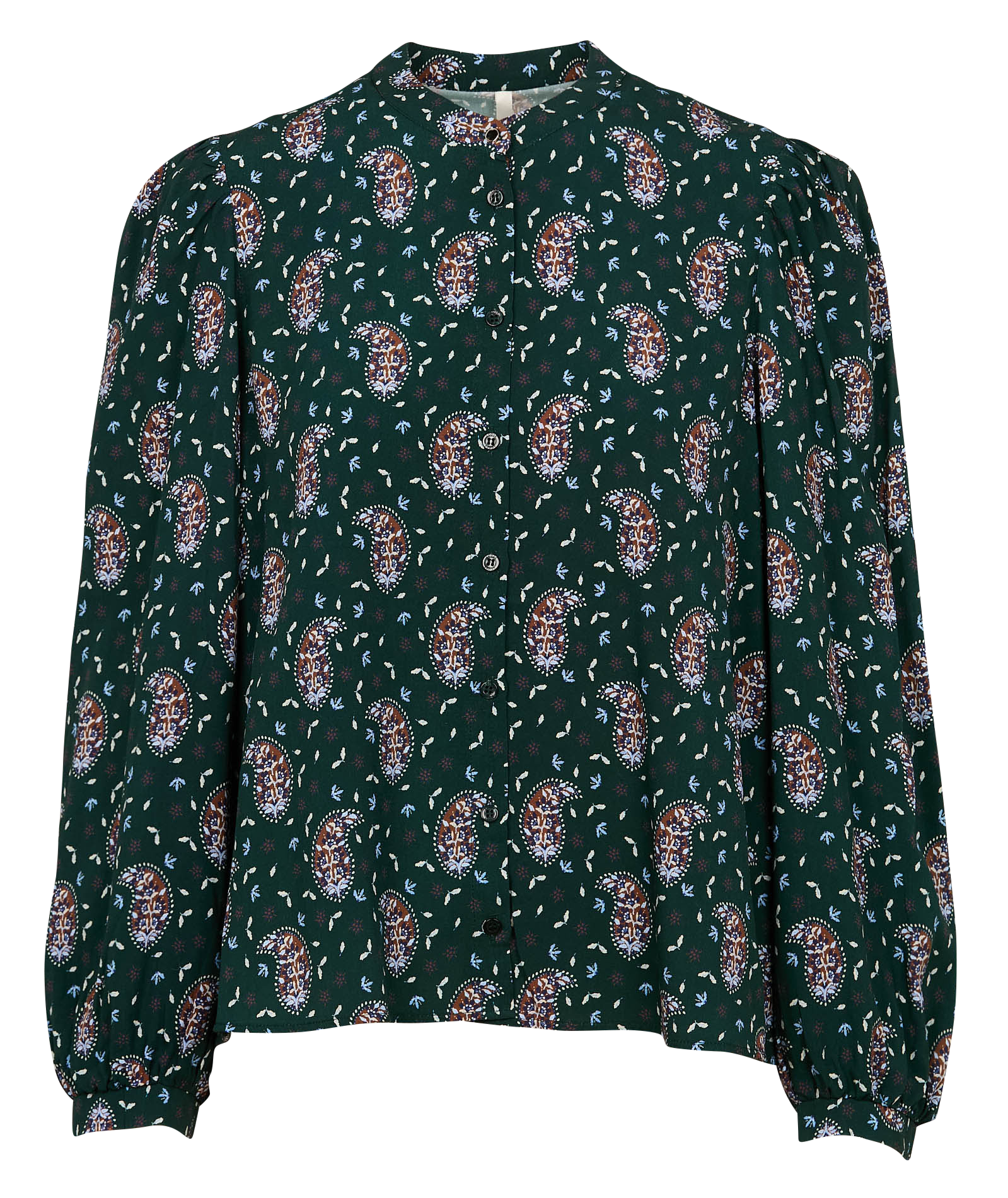 Chemise droite à col mao | Vert
