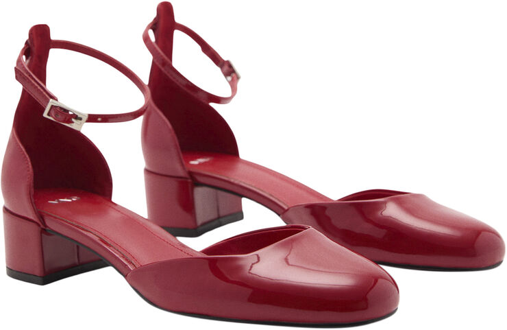 MANGO Patent leather-effect heeled shoes Red