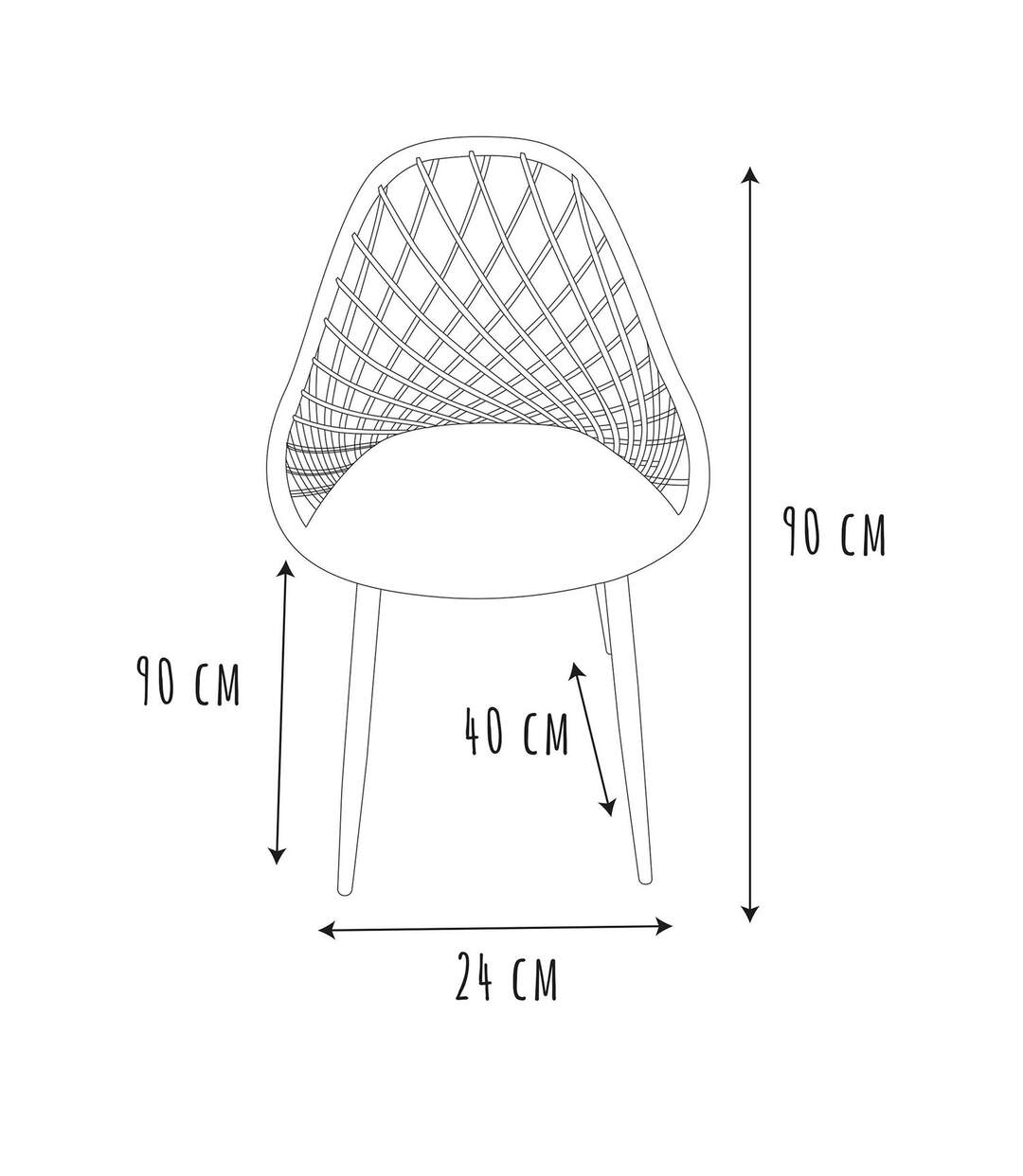 Lot de 4 chaises d'extérieur Malaga en polypropylène - Gris