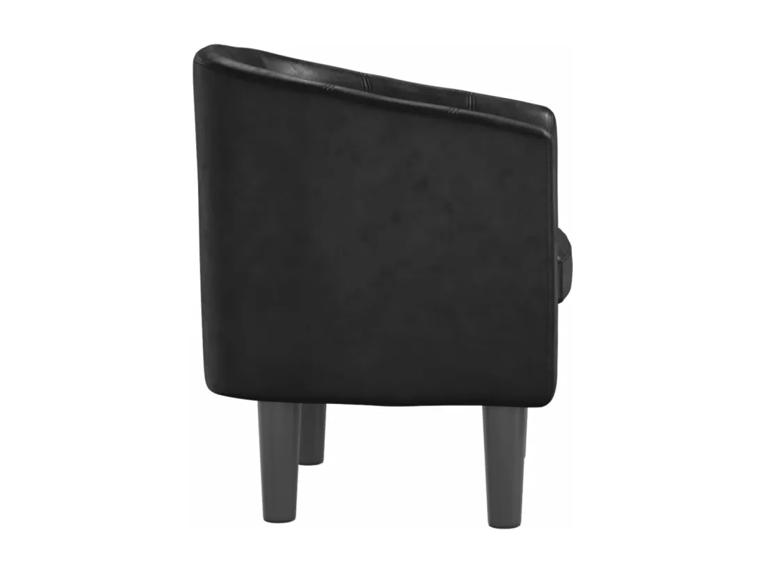 Fauteuil cabriolet noir similicuir