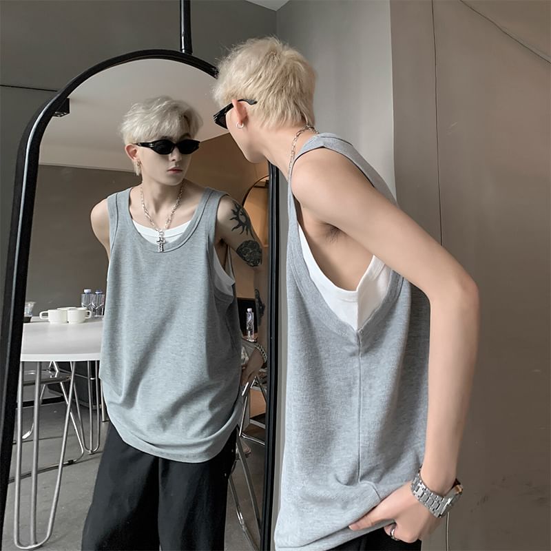 Priam - Mock tweedelig tanktopje in twee kleuren