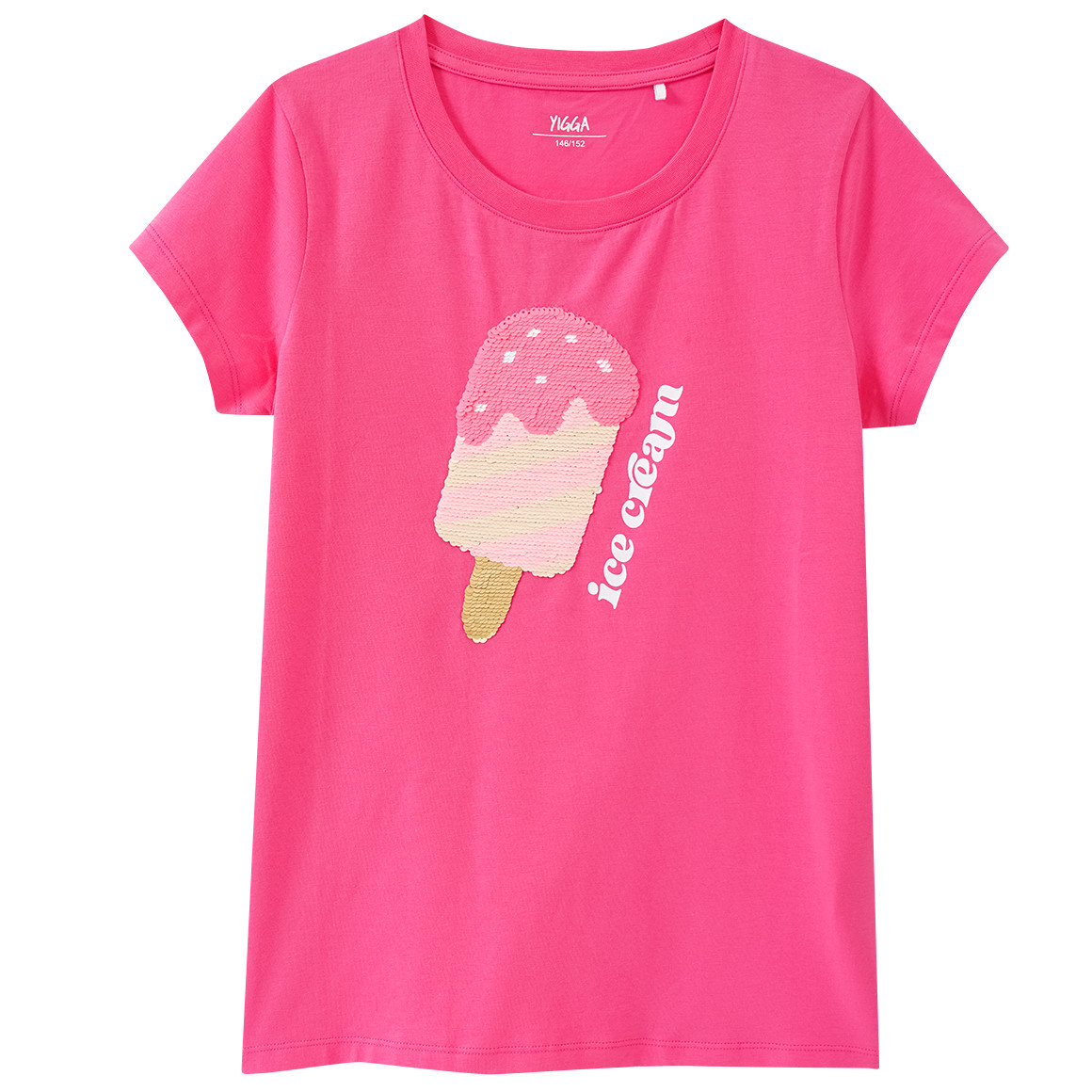 Yigga Mädchen T-Shirt mit Wendepailletten pink