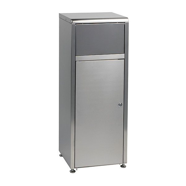 Borne à déchets à trappe basculante en inox 50 litres