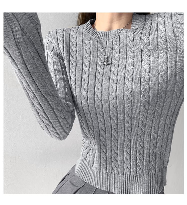 Shira - Kabelgebreide crop top