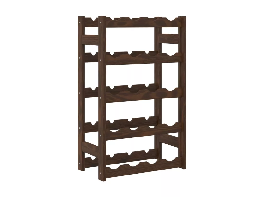 Casier à bouteilles pour 20 bouteilles marron bois pin solide