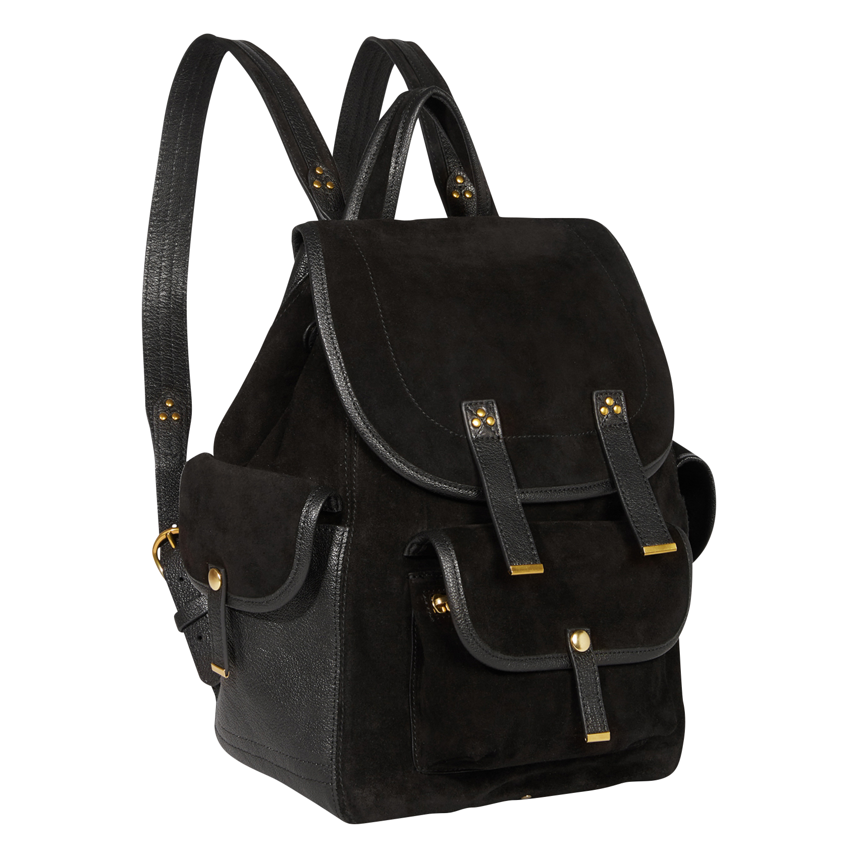 STAN - Sac à dos en cuir velours | Noir