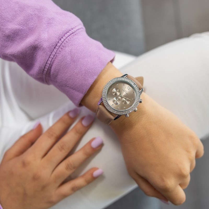 Coffret montre Femme GIORGIO bracelet Cuir Marron