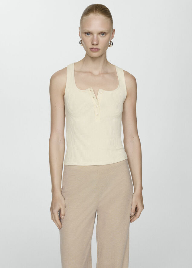 MANGO Flowy straight-fit trousers Light beige