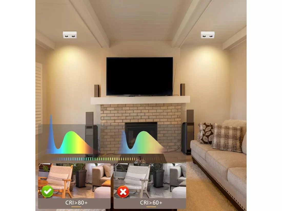 NETTLIFE 2 Spots de plafond Ekig blanc chaud 11W en saillie petits pour cuisine couloir chambre salle à manger