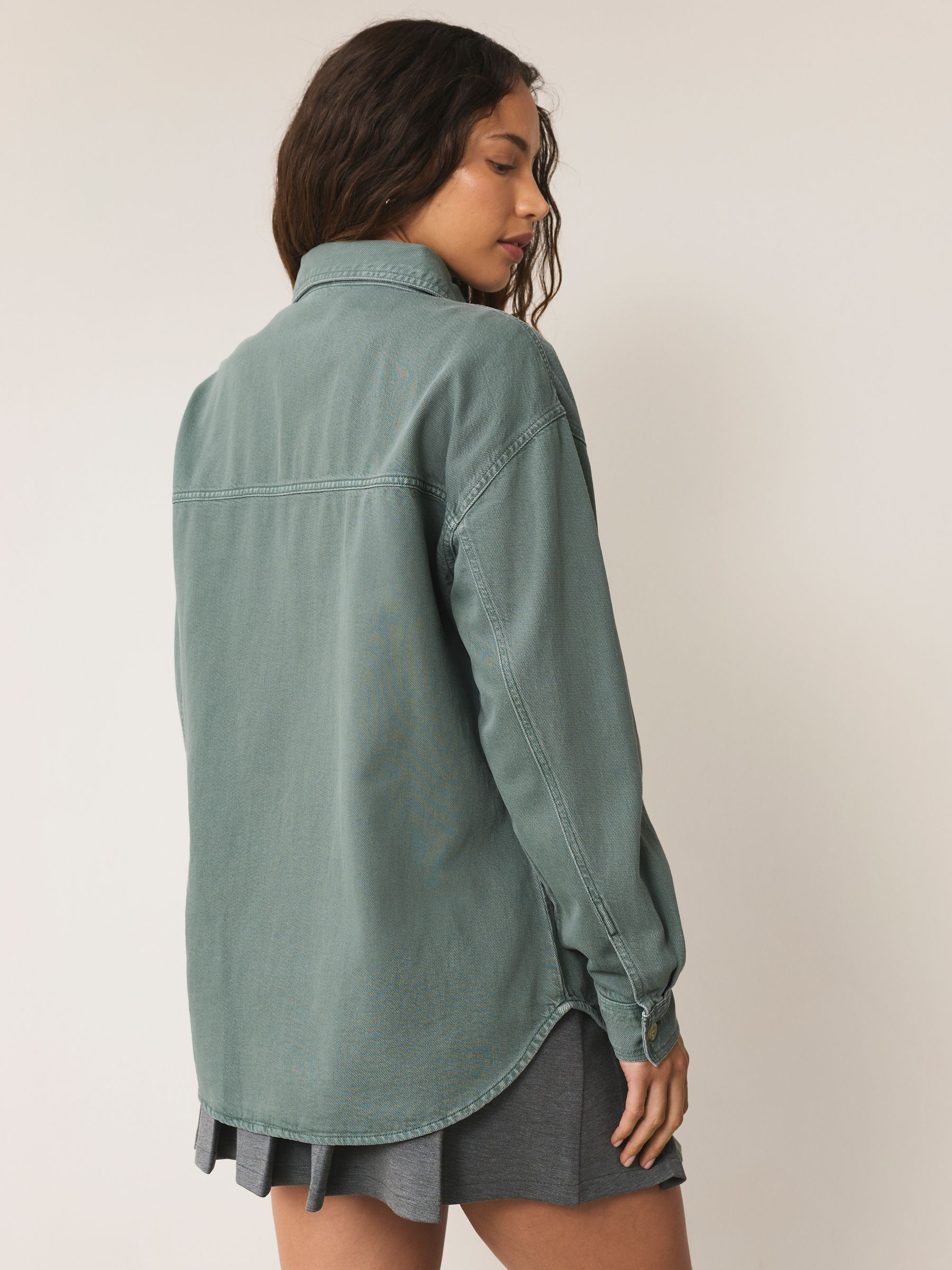 Groen - Oversized denim overhemd