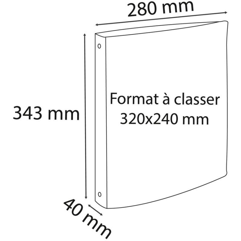 Classeur 4 anneaux cartonné Exacompta A4 maxi - Dos 4 cm couleurs assorties