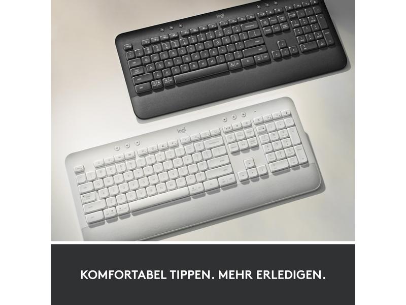 Logitech Tastatur Signature K650 Graphite Kabellose Komfort-Tastatur mit integrierter Soft-Touch-Handballenauflage