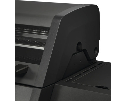 Enders Monroe Pro 4 SIK Turbo Shadow gasbarbecue in grafietgrijs met 4 branders, inclusief dekselthermometer, vetopvangbak, grillrooster, krachtige warmtezone, zijplank en warmhoudrek. Grillrooster: geëmailleerd gietijzer.