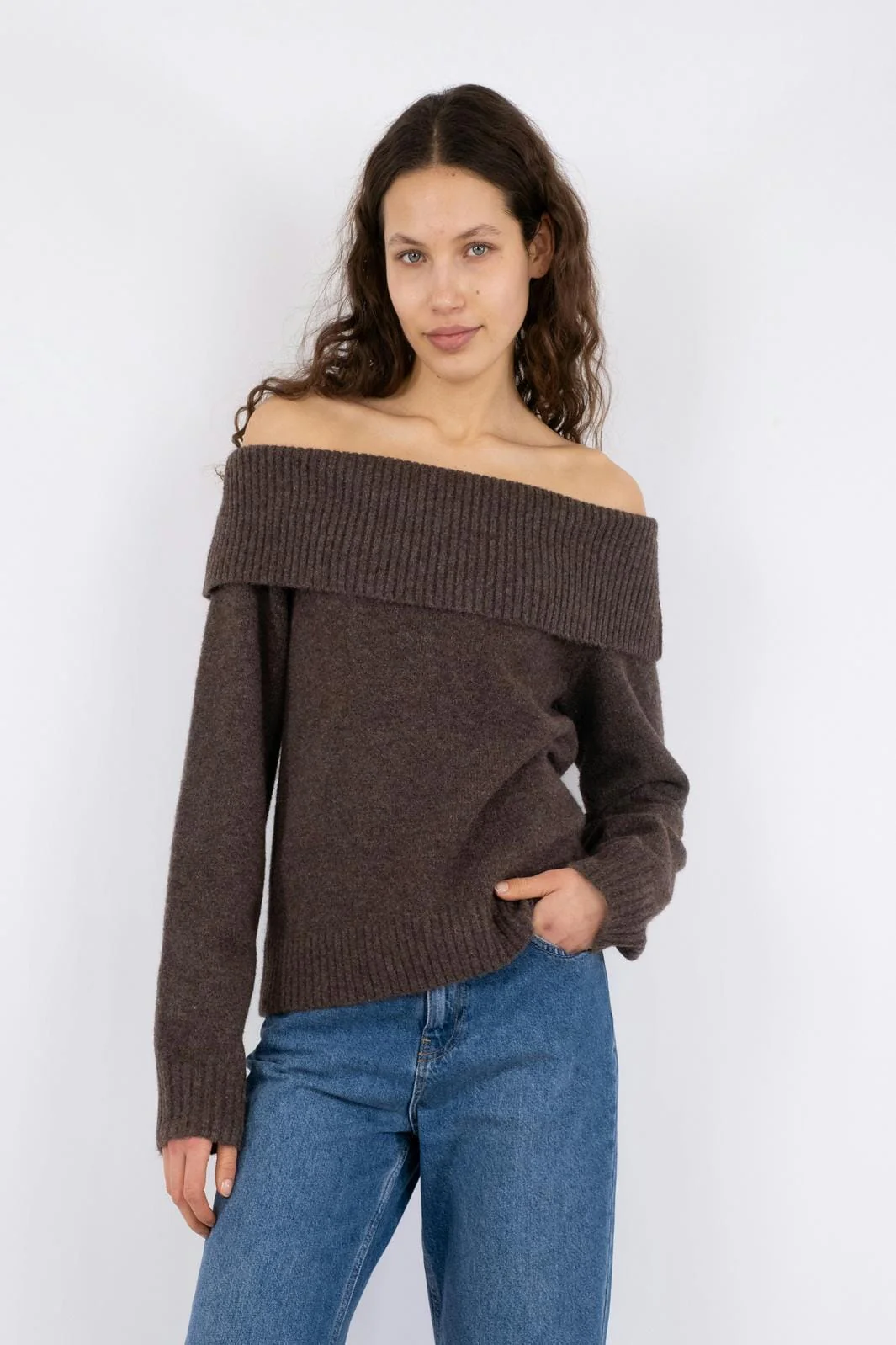 Neo Noir Jane Knit Blouse brown melange