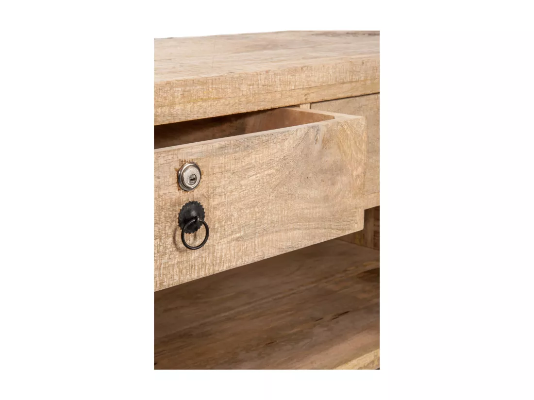 Bar 3 tiroirs en bois mat