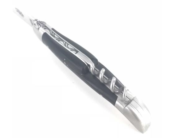 Laguiole Tradition 12 cm - 2 mitres - 2 pièces - Ebène Couteau de Poche Forge de Laguiole