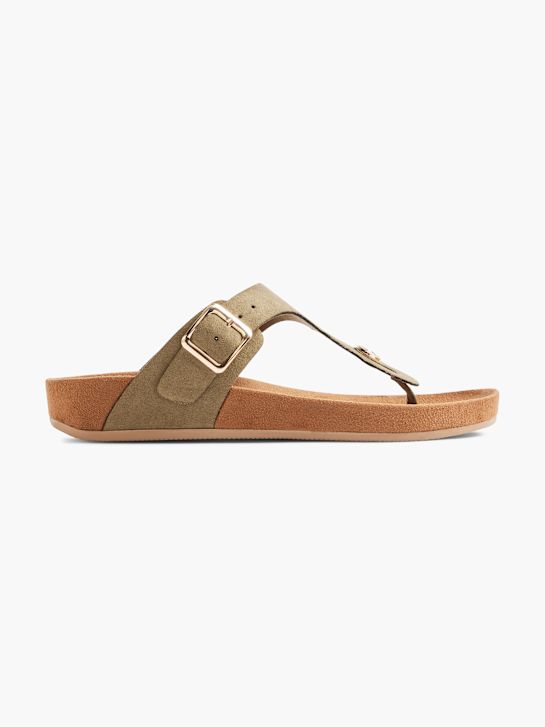 Graceland Pantoletten-Zehentrenner Khaki