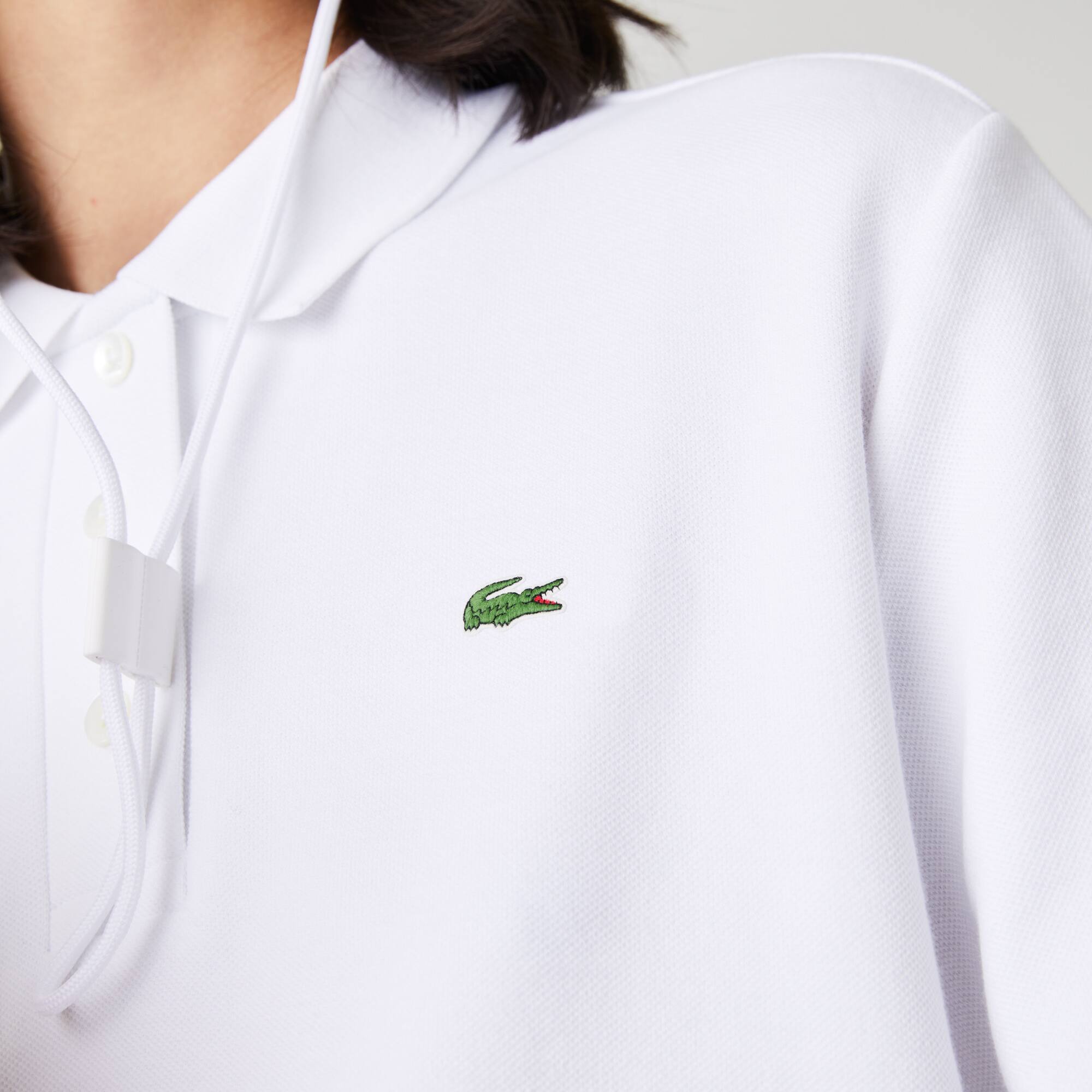 Regular Fit Damen-Polo aus gestreifter Bio-Baumwolle Kurze Ärmel - Weiss - Lacoste - Damen