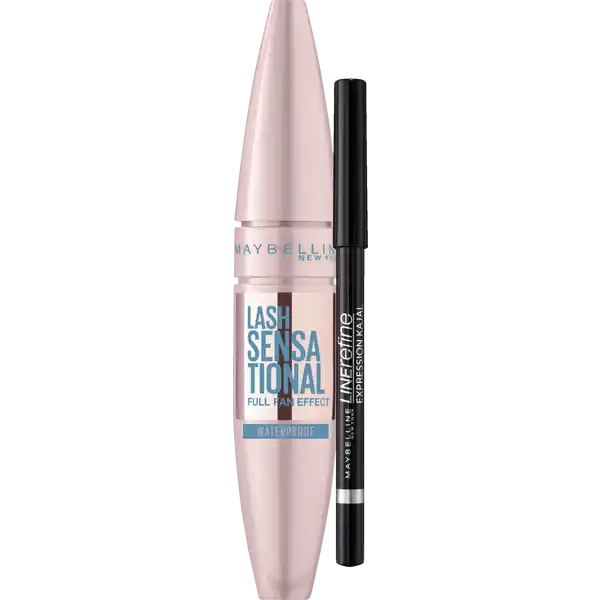 Lash Sensational Voller-Wimpern-Fächer Mascara Very Black Waterproof + Expression Kajal Nr. 13 Black