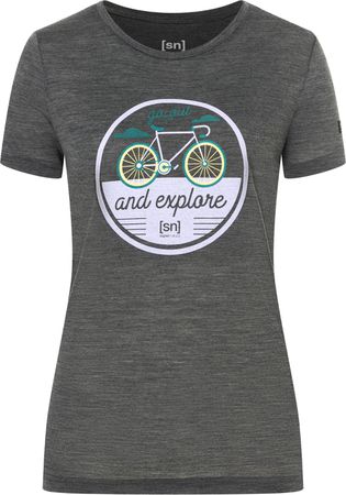 GO OUT Damen-Kurzarm-Merino-Shirt  pirate grey melange  XL