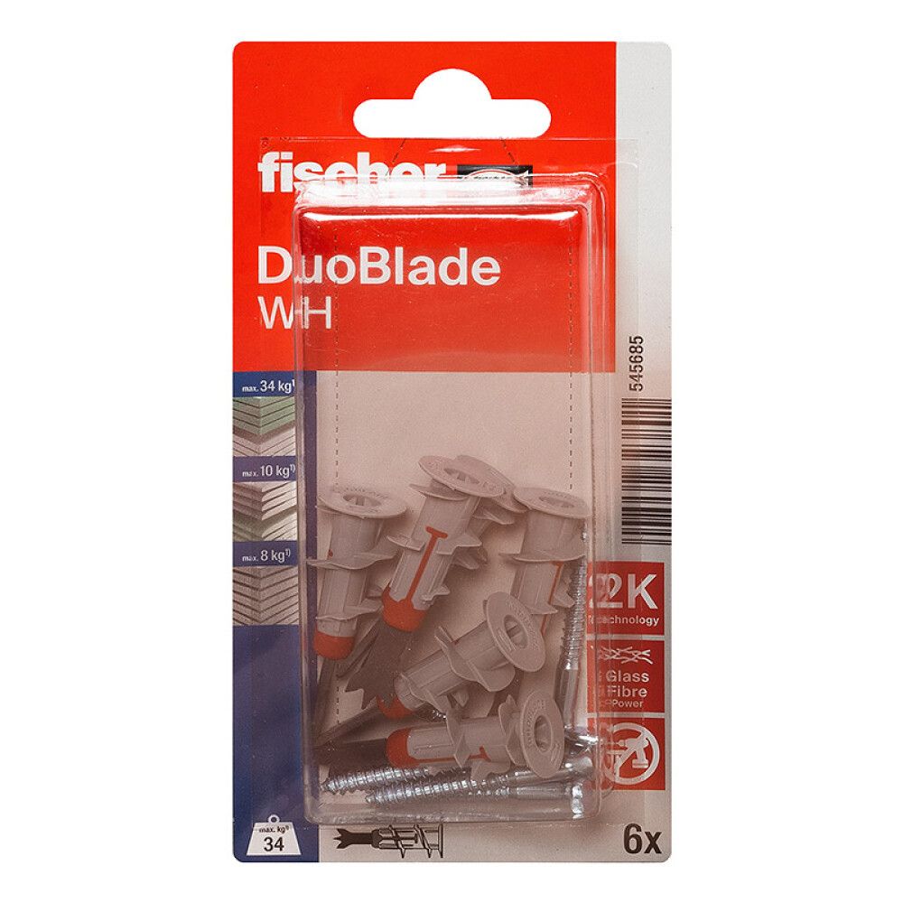 GIPSPLUGG FISCHER DUOBLADE 44MM 6STK