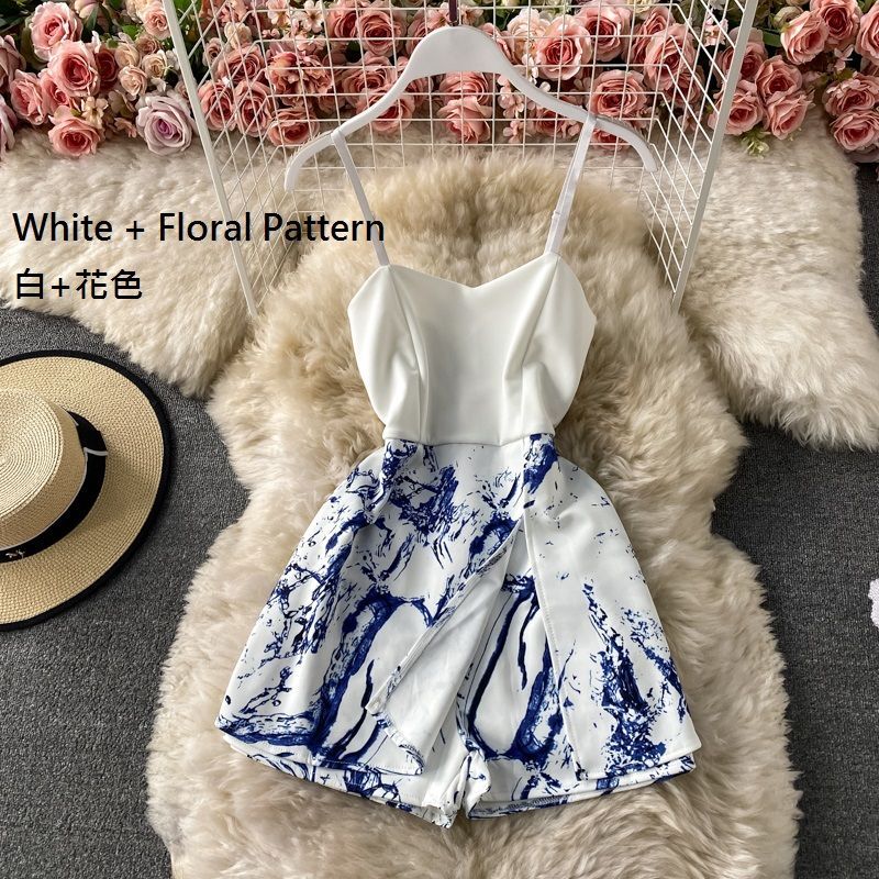 Yearnin - Spaghettibandjes Gingham Paneel Playsuit