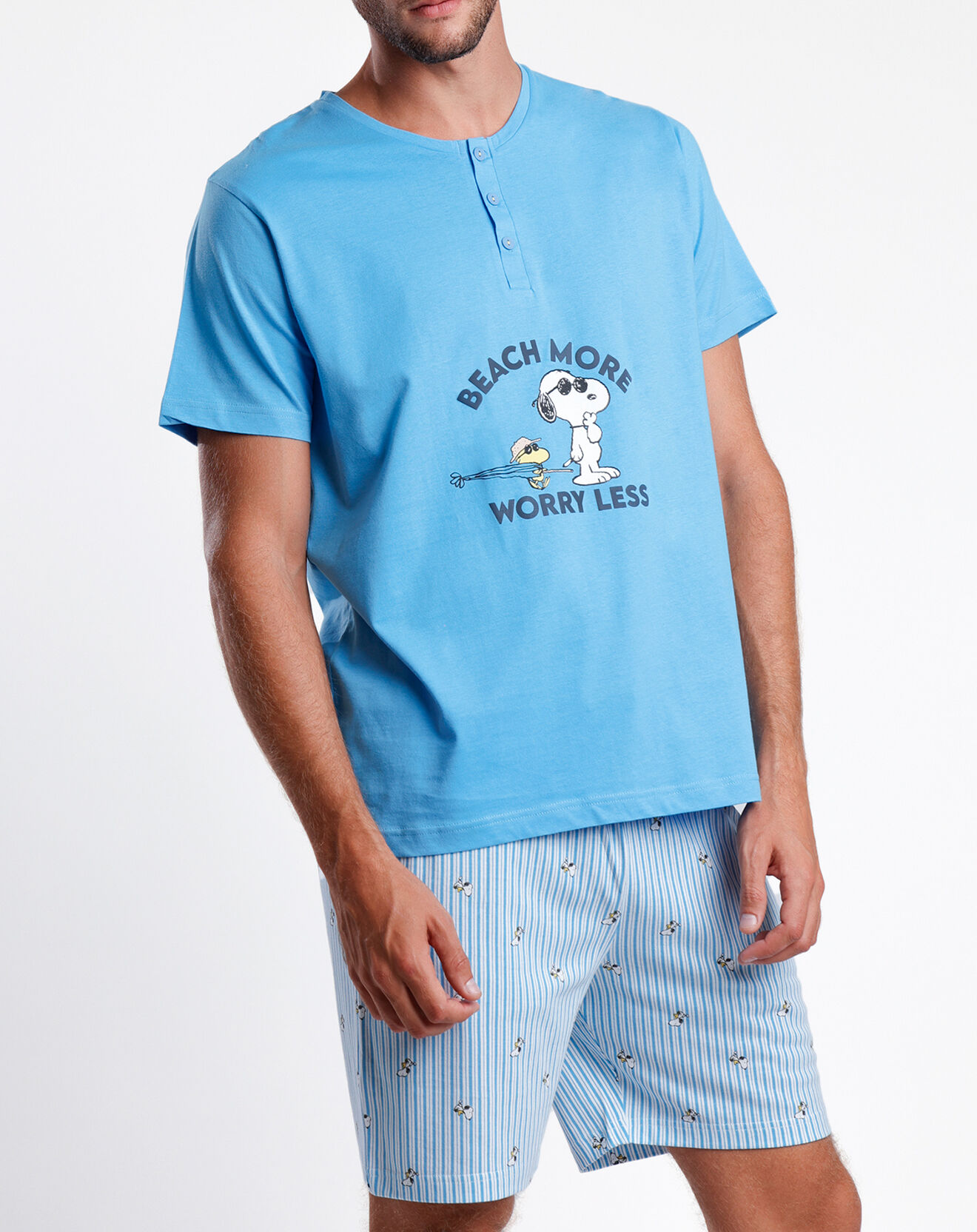 Peanuts Pyjama T-Shirt & Short Gaspard bleu