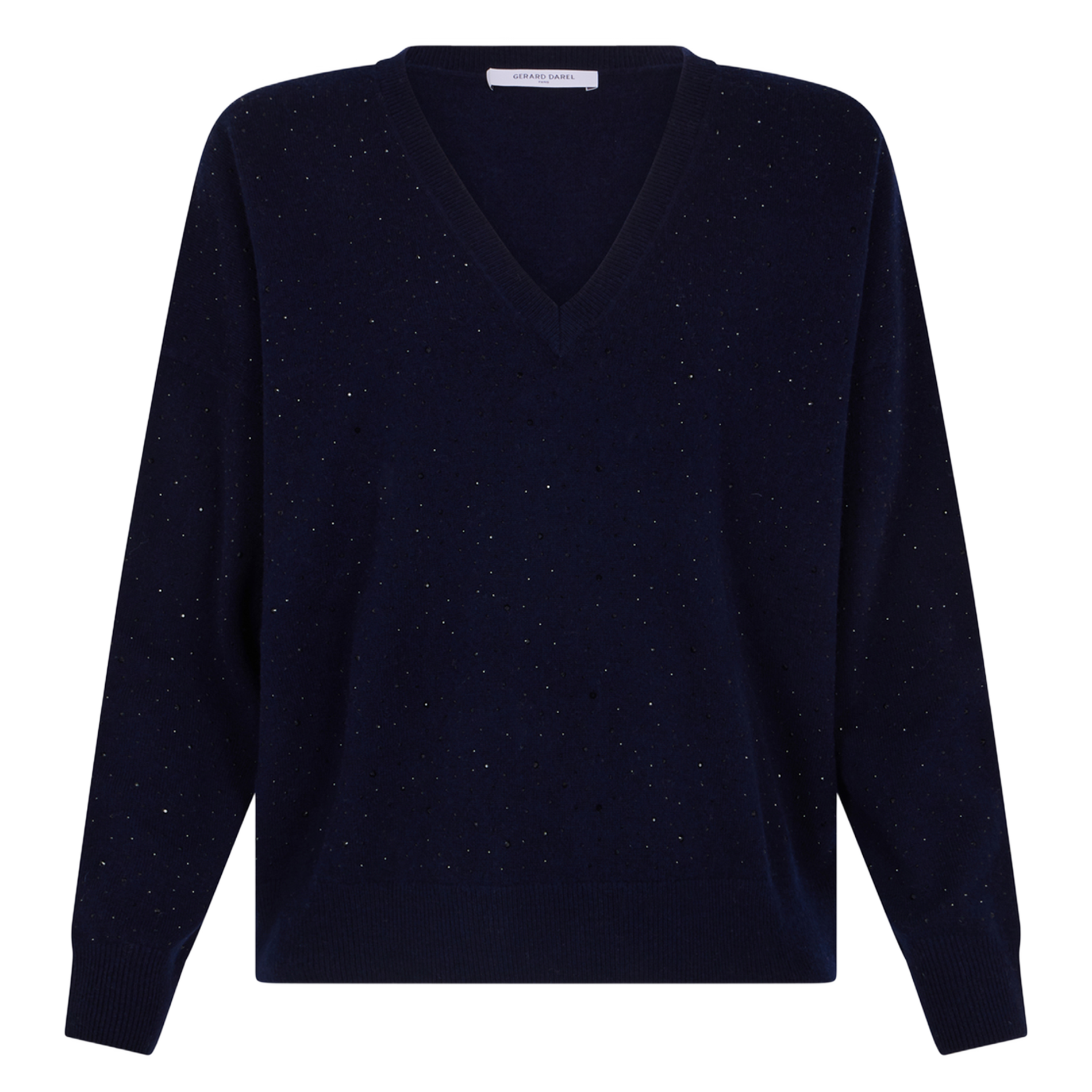 JOHANNE - Pull col V en laine | Bleu