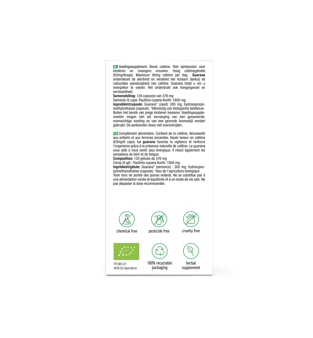 Purasana Guarana Vegan Bio (120 vega capsules)