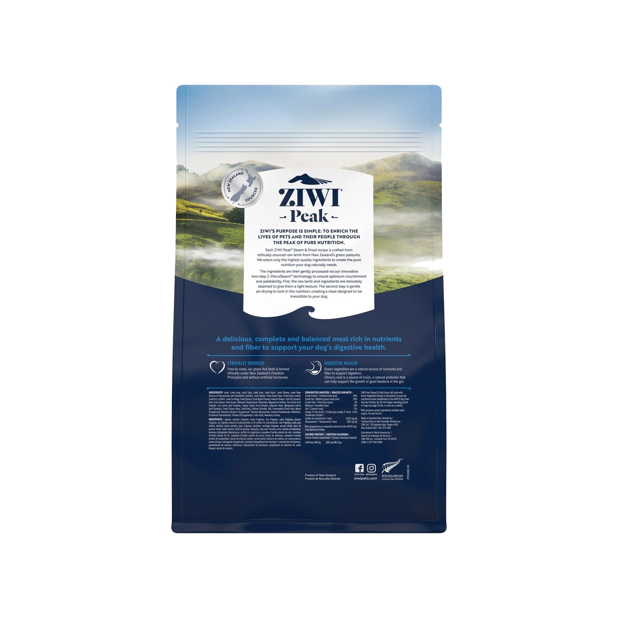 Ziwi Peak Steam & Dried hondenvoeding - Lam