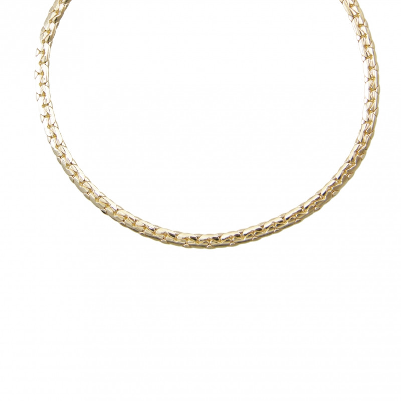 Collier Femme Maille Haricot - Or Jaune