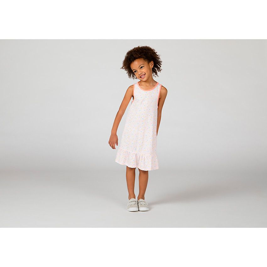 Robe à bretelles en jersey en coton pour fille - Rose