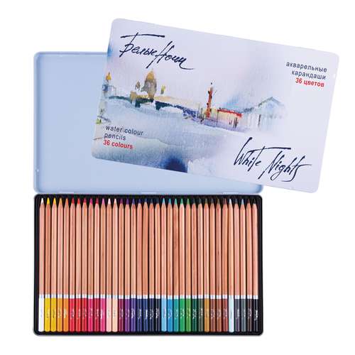 WHITE NIGHTS™ Künstler-Aquarellstifte-Sets, Metallkästen
