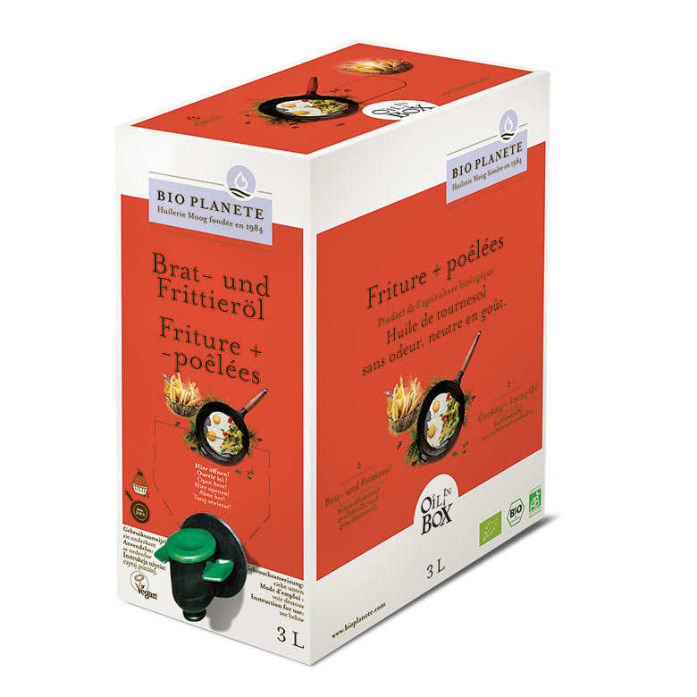 Huile de tournesol désodorisée bio spéciale cuisson en Bag in Box