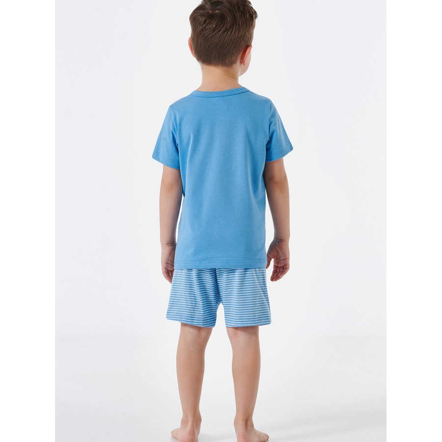 Schiesser Pyjama Natural Love Organic Cotton hellblau