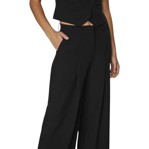 Vila - VISIMSA HW WIDE LEG PANTS Black Negro