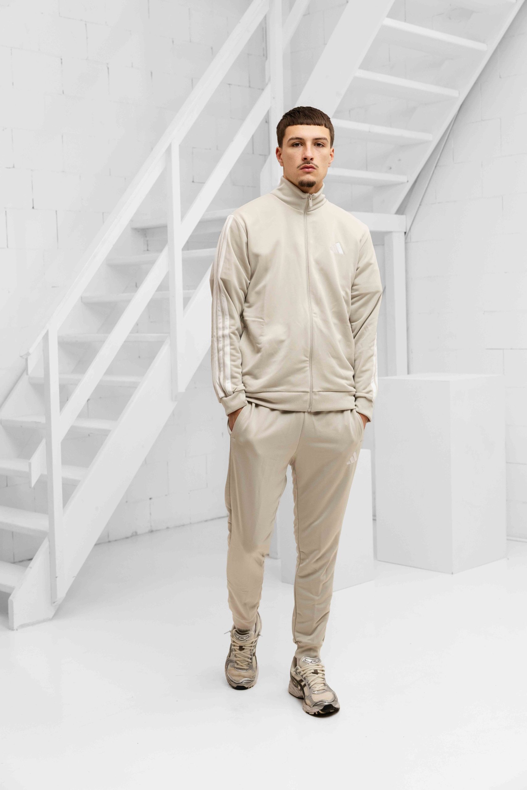 Adidas French Terry Trainingspak Heren Beige