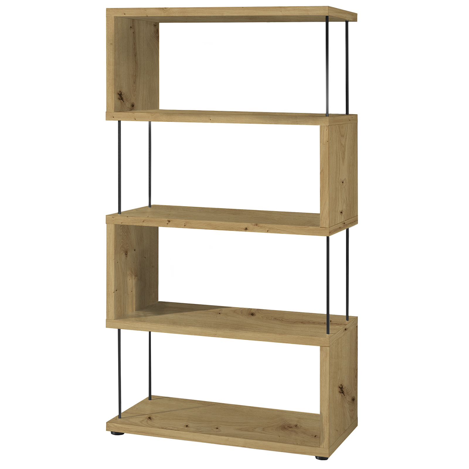 Standregal - Artisan Eiche - schwarz - 66 cm breit