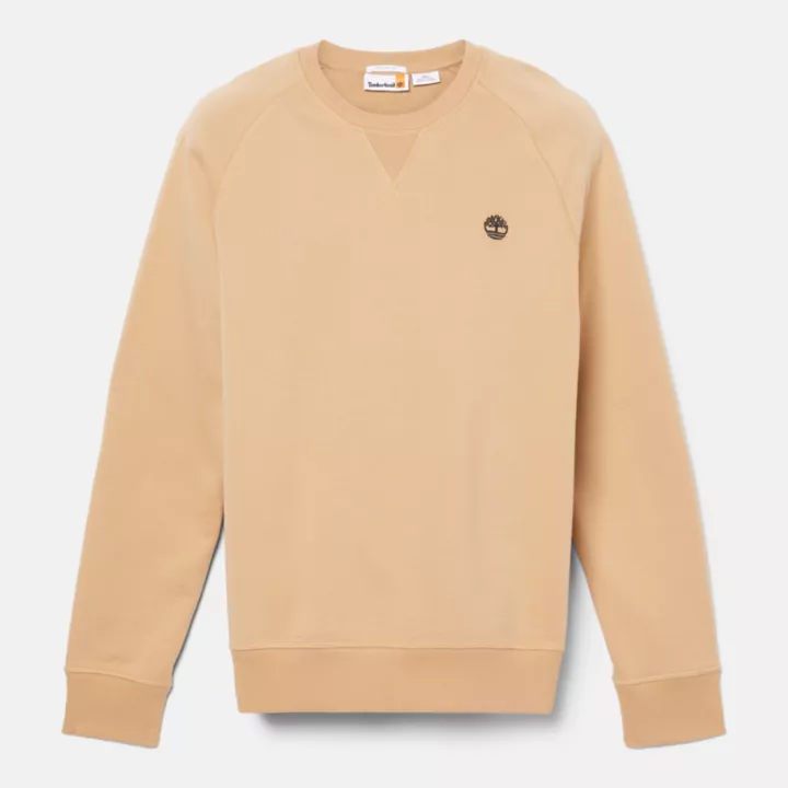 Sweat à col rond et envers bouclé Exeter pour homme en marron clair