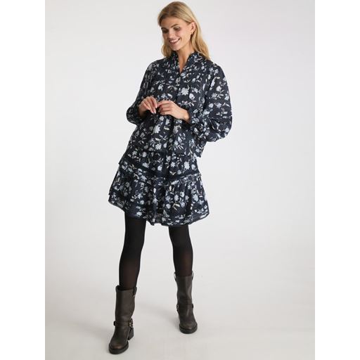 Neo Noir Lyla Night Flower Bluse, Navy, 42