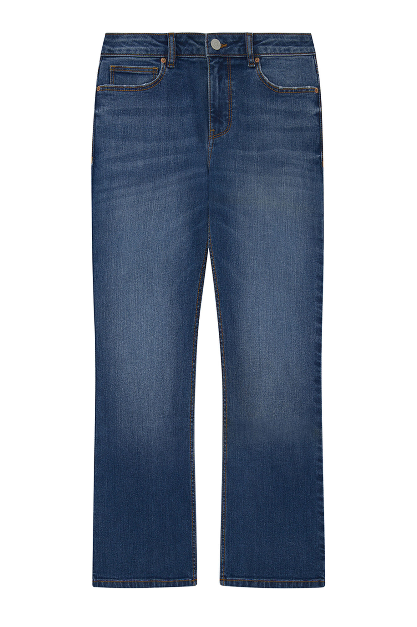 Calça jeans flare com lavagem sustentável