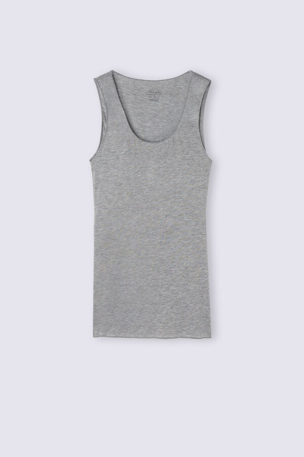 Blusa sem mangas ultraleve em modal e cashmere