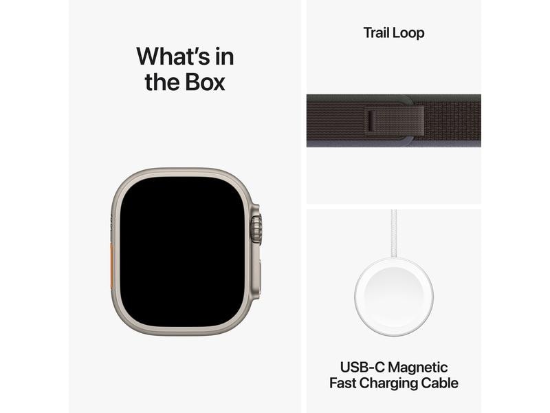 Apple Watch Ultra 2 Natural Titanium Trail Loop Blau/Schwar Die robusteste und leistungsfähigste Apple Watch.