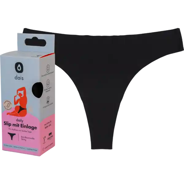 Periodenunterwäsche String Gr. M schwarz