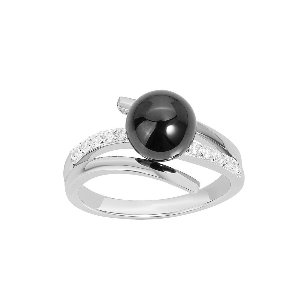 Bague en Argent 925 millièmes et céramique - blanc brillant