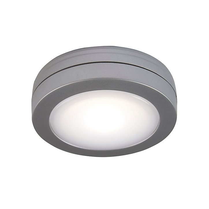 Éclairage de dessous de meuble à piles LED Colours Push Light argent IP20